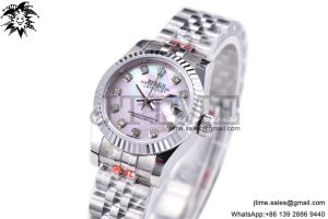 Ladies Datejust 31mm Fluted Bezel 904L Steel GMF Best Edition Pink MOP Dial Diamond Markers on Jubilee Bracelet A2671