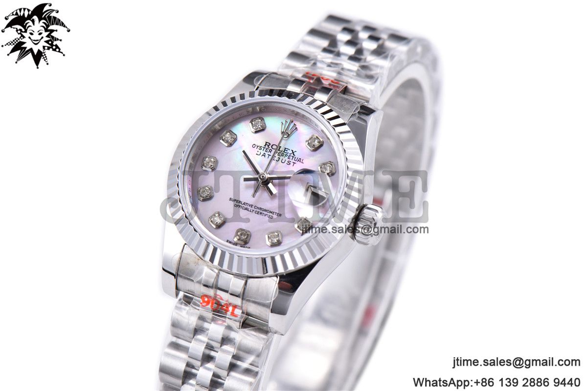 Ladies Datejust 31mm Fluted Bezel 904L Steel GMF Best Edition Pink MOP Dial Diamond Markers on Jubilee Bracelet A2671