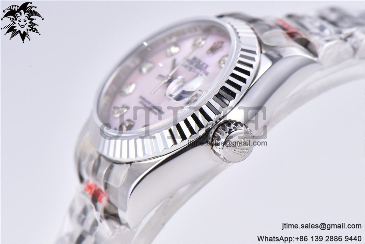 Ladies Datejust 31mm Fluted Bezel 904L Steel GMF Best Edition Pink MOP Dial Diamond Markers on Jubilee Bracelet A2671 - Image 7