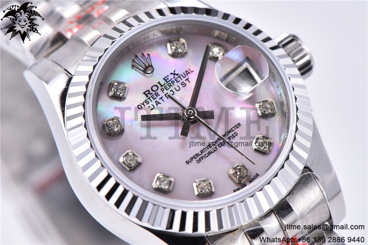Ladies Datejust 31mm Fluted Bezel 904L Steel GMF Best Edition Pink MOP Dial Diamond Markers on Jubilee Bracelet A2671 - Image 8