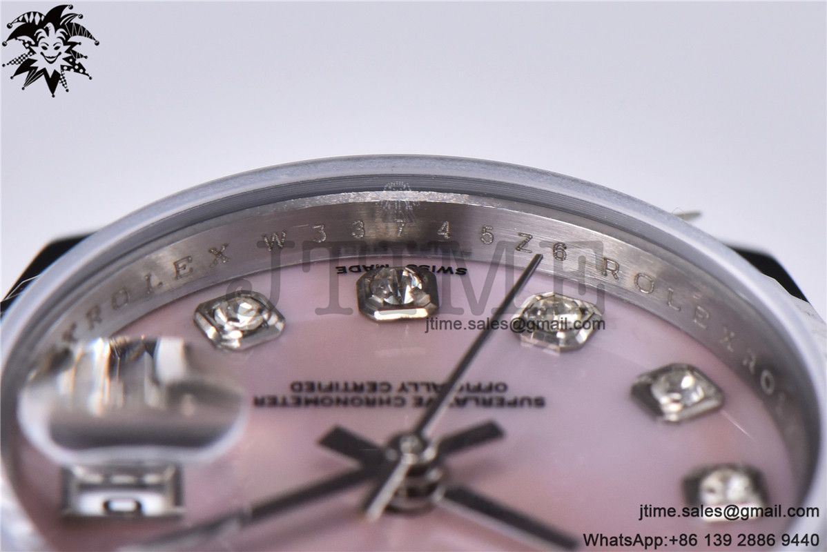 Ladies Datejust 31mm Fluted Bezel 904L Steel GMF Best Edition Pink MOP Dial Diamond Markers on Jubilee Bracelet A2671 - Image 10