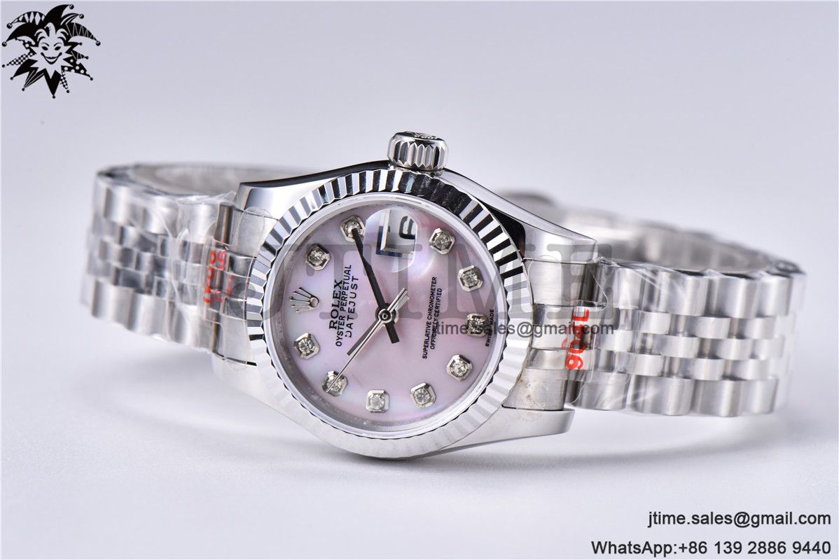 Ladies Datejust 31mm Fluted Bezel 904L Steel GMF Best Edition Pink MOP Dial Diamond Markers on Jubilee Bracelet A2671 - Image 15