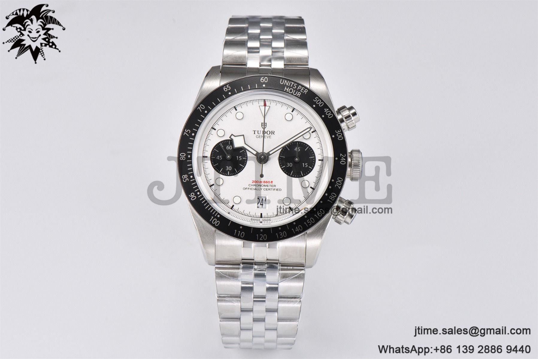 Black Bay Chrono SS ZF 1:1 Best Edition White Dial on SS Bracelet A7750 - Image 6