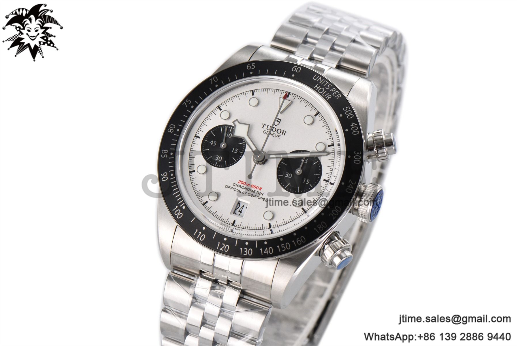 Black Bay Chrono SS ZF 1:1 Best Edition White Dial on SS Bracelet A7750