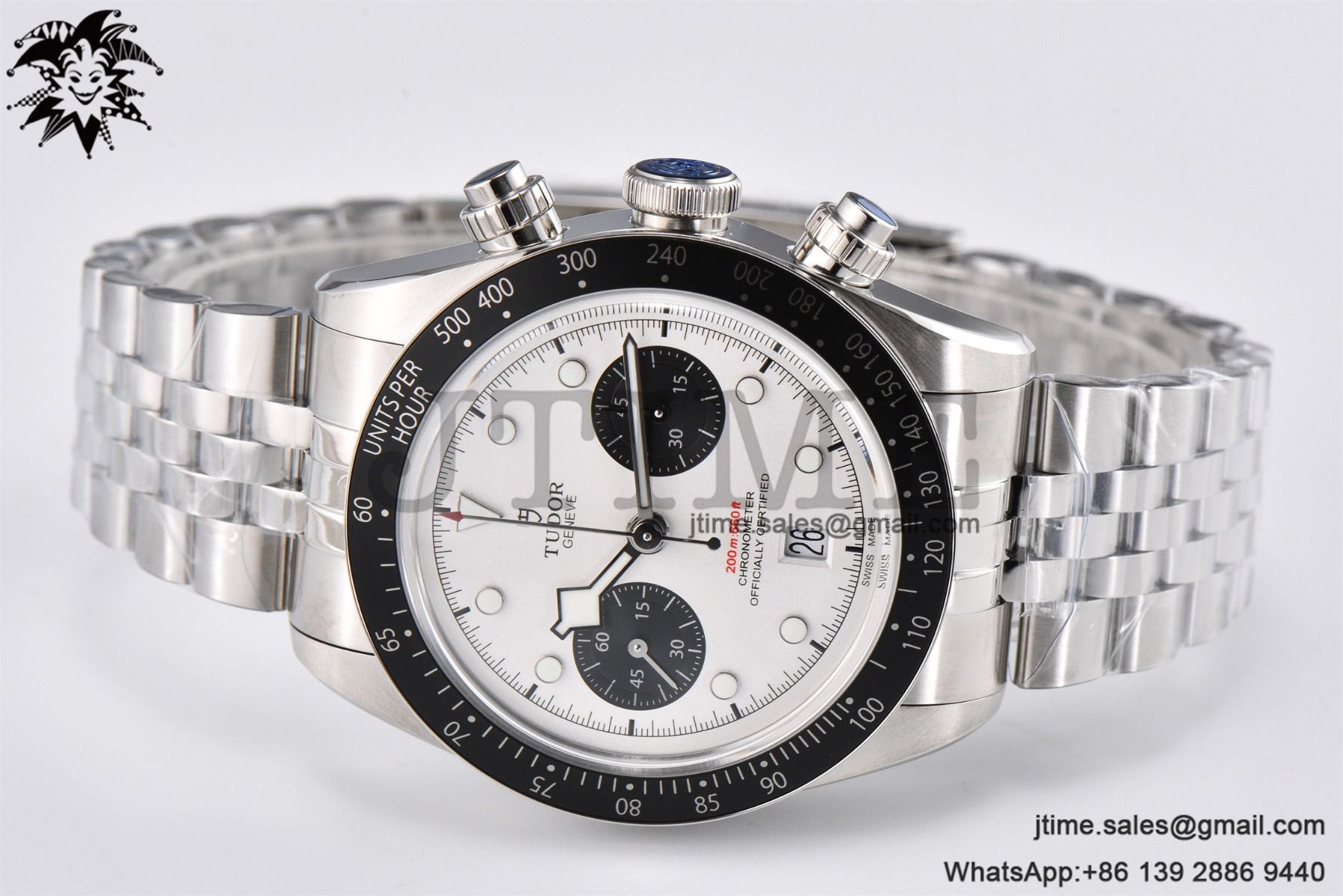 Black Bay Chrono SS ZF 1:1 Best Edition White Dial on SS Bracelet A7750 - Image 7